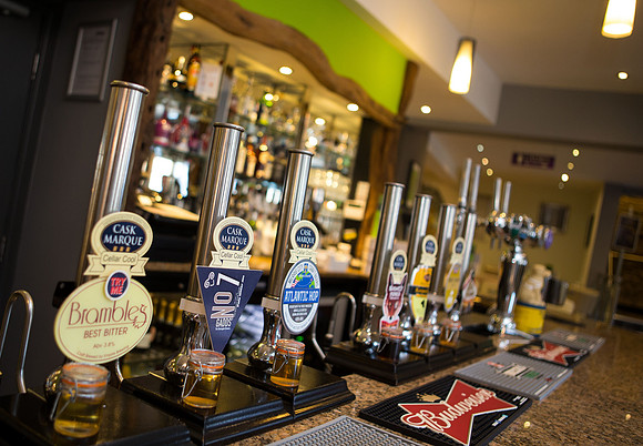 Traditional ales on bar