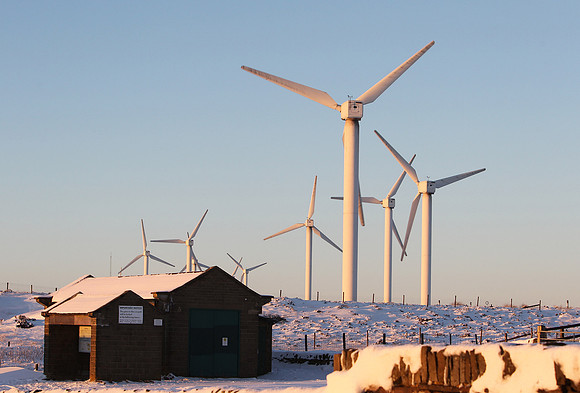 Ovenden Wind Farm in the snow