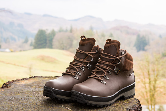 Berghaus boots on tree stump